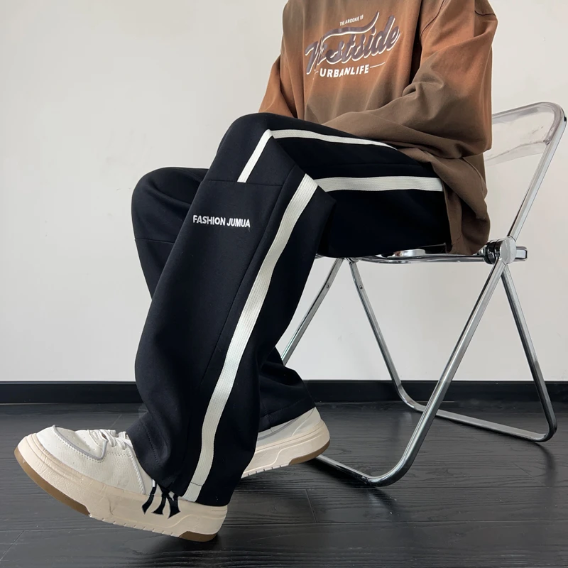 秋季潮牌长裤男宽松型免烫休闲裤男潮流加肥加大百搭运动大码高街