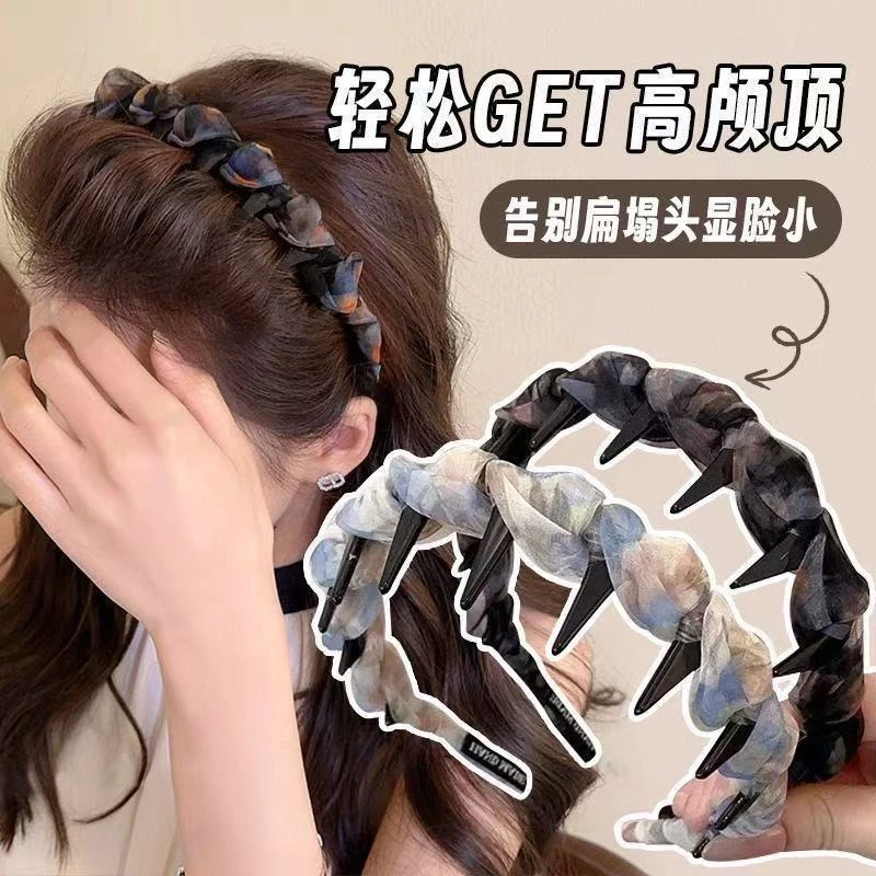 麻花高颅顶带齿头箍女新款日常外戴高级感洋气时尚百搭防滑超头饰