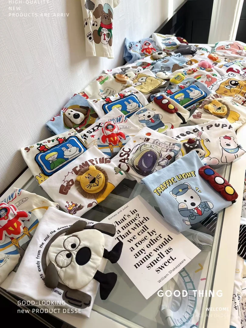 25夏儿童IP立体公仔T恤