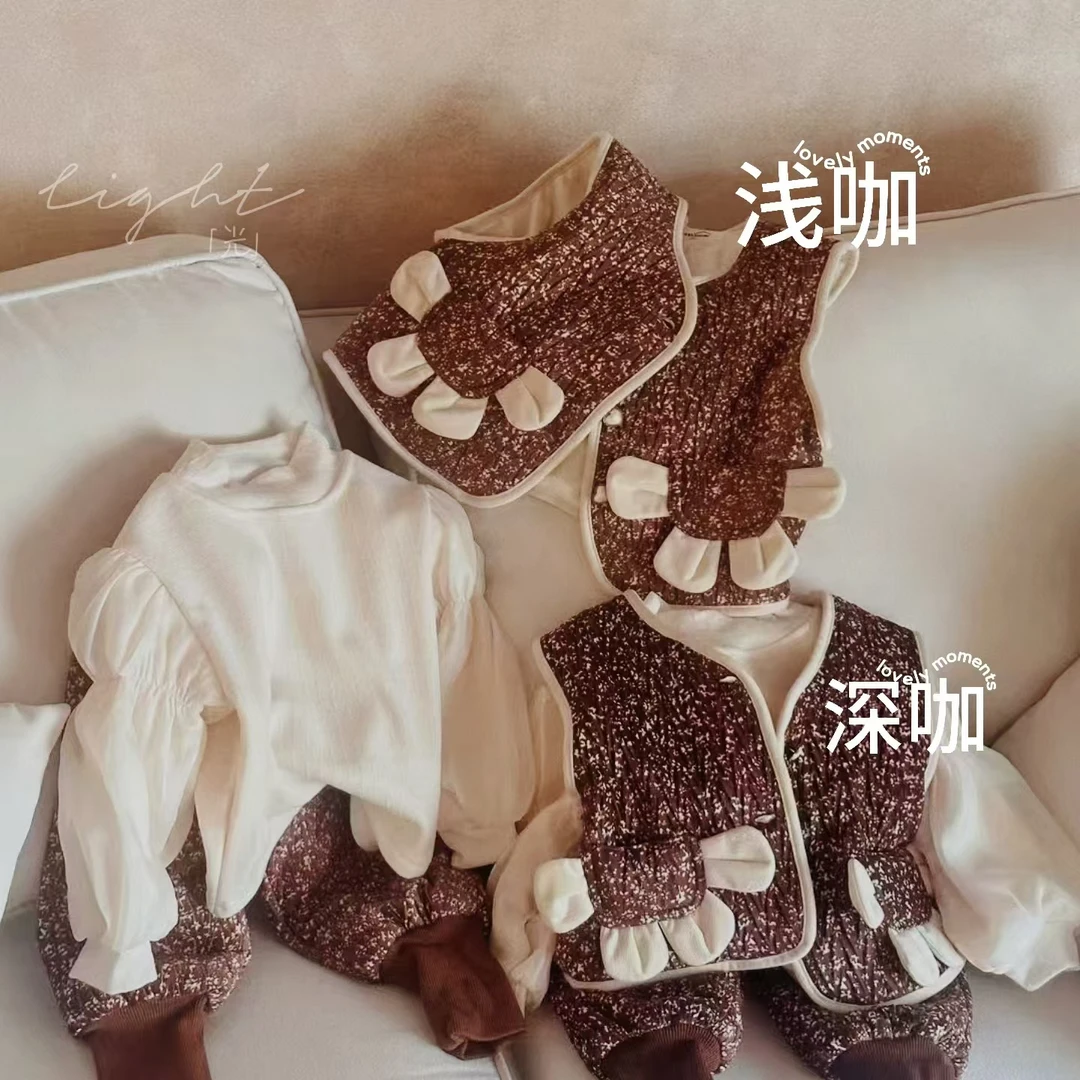 三件套女童男童冬装套装加绒外套秋冬款儿童棉衣棉裤冬季