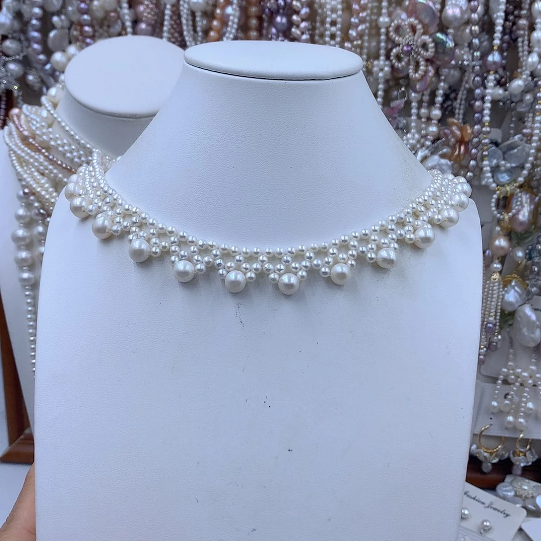 我***过淡水珍珠项链耳饰银S925镶嵌