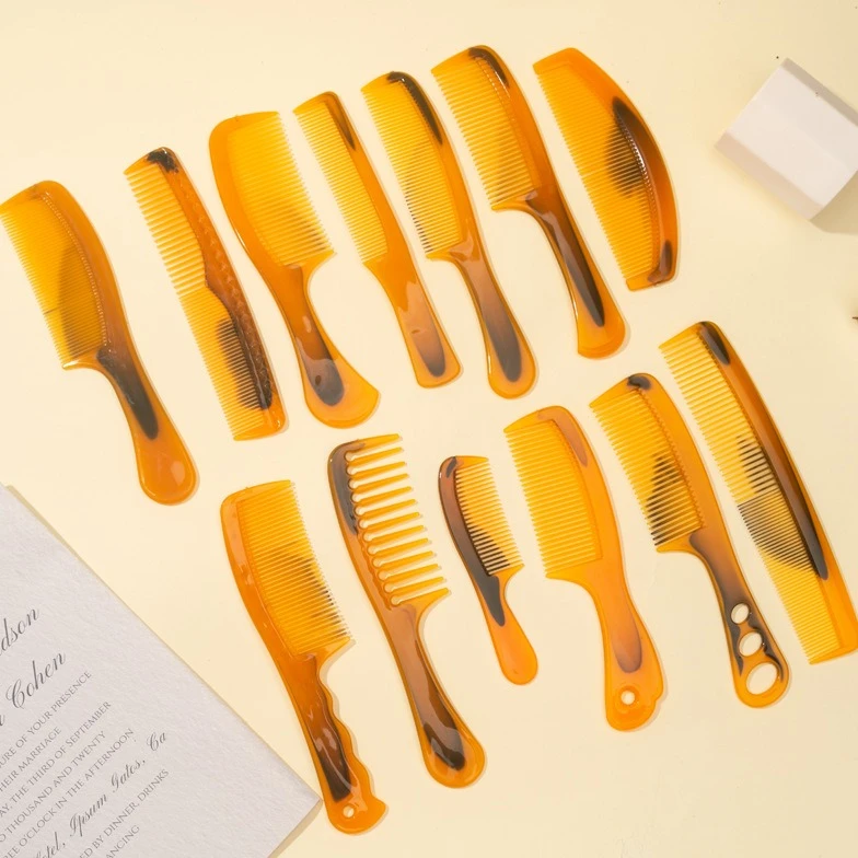 10把牛筋梳子女家用防静电男女通用梳折不断不掉齿宽齿梳长柄梳子