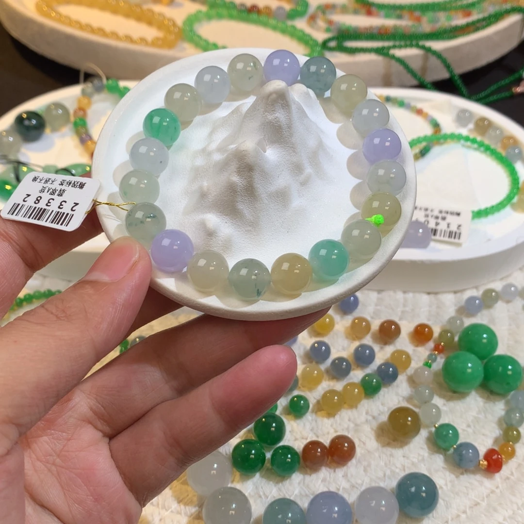 翡翠散珠10mm多宝手串