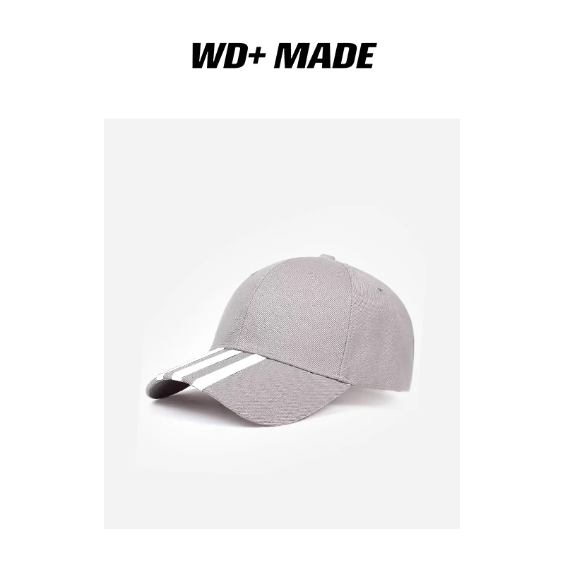 时尚条杠宽檐显脸小棒球帽防晒大头围鸭舌帽