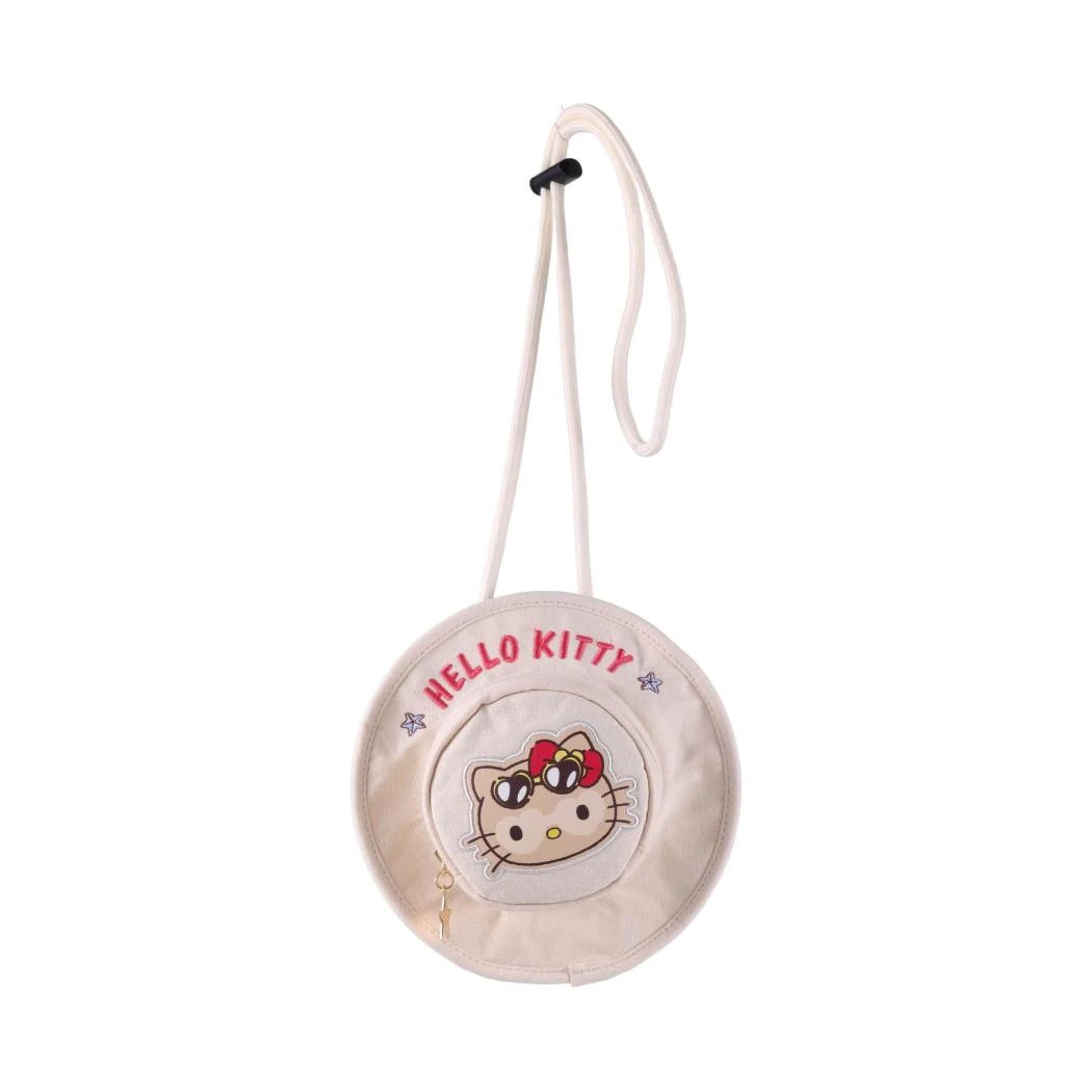 Sanrio characters夏日黑皮系列遮阳帽斜挎包(HELLO KITTY)
