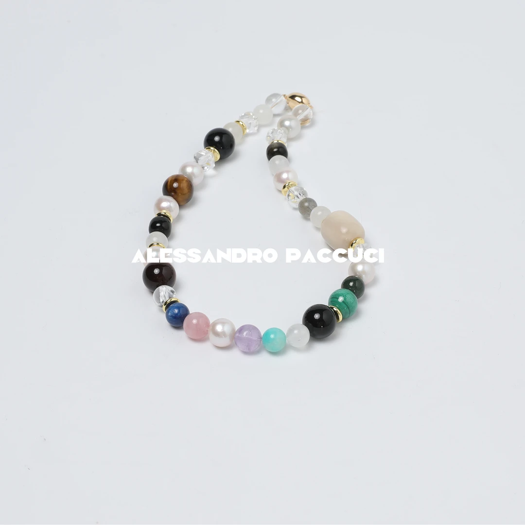 非金属珐琅项链 AP洛哥52036EX【挪威峡湾】彩色串珠时尚百搭项链