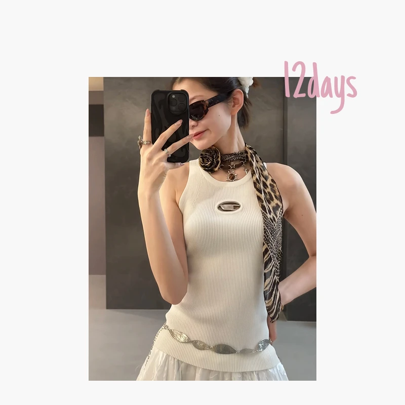 12days | 25新款D字母金属针织背心 [正确版小LOGO] | 25047B