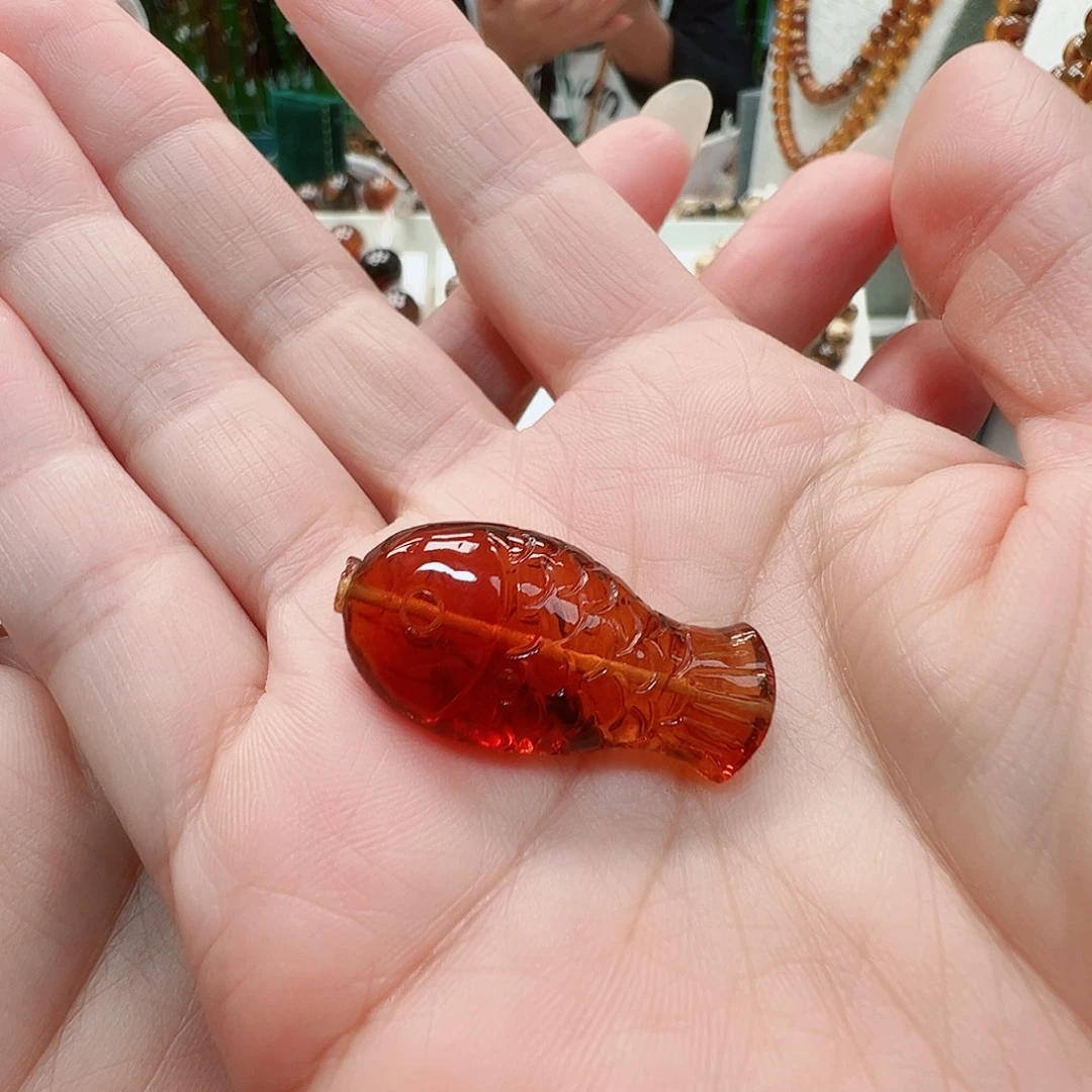 琥珀未镶嵌裸石抚顺琥珀吊坠