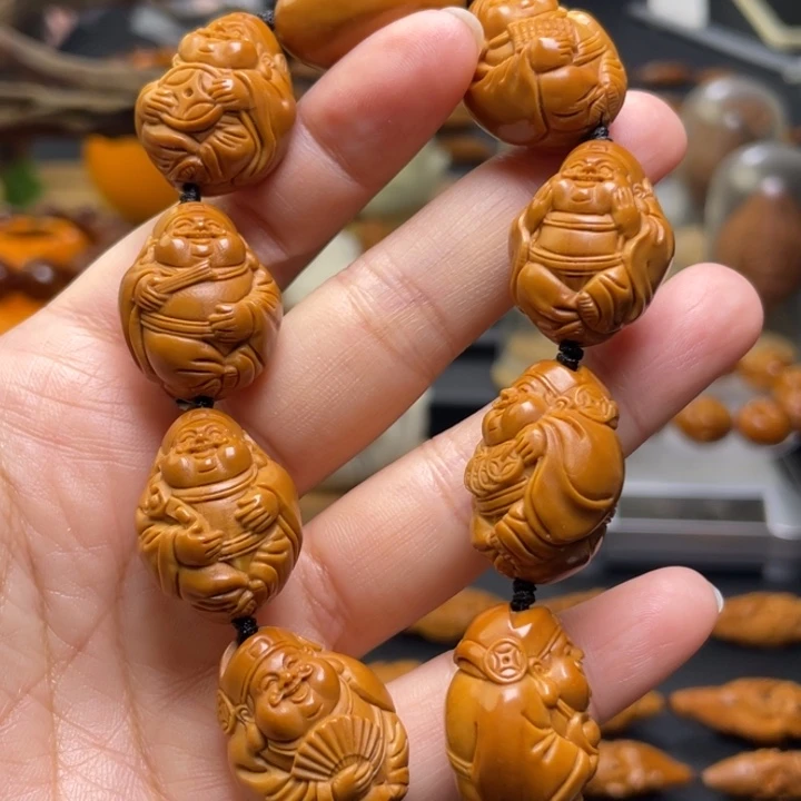 橄榄核手串/手链光背财神