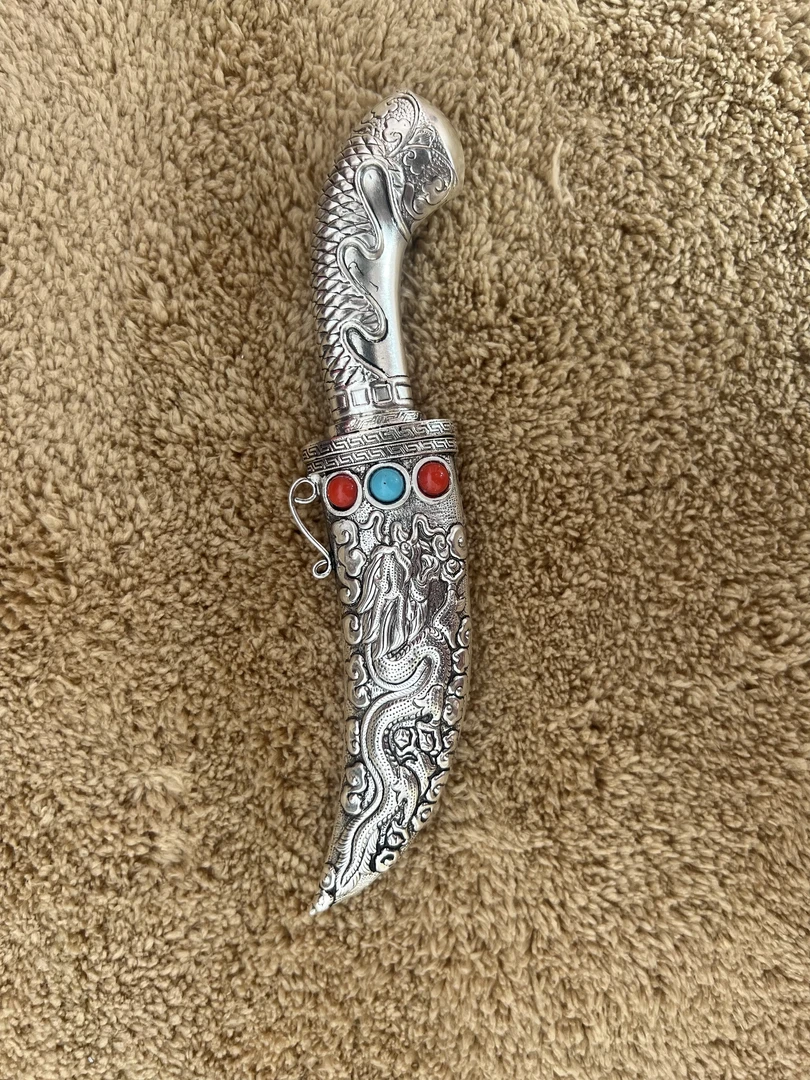藏刀手工水果刀藏银材质