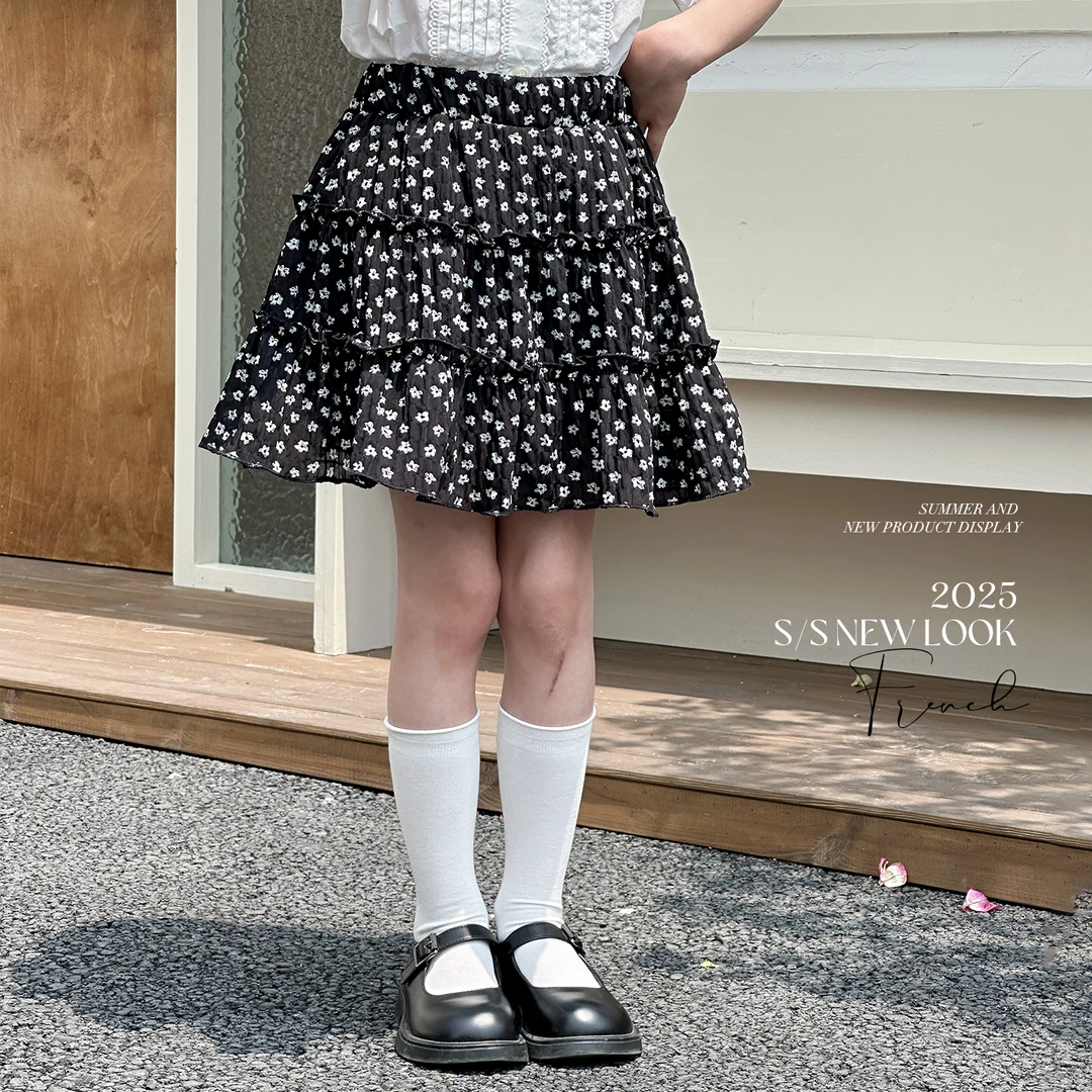 女童半身裙2025夏季新款儿童韩系碎花裙子中大童女孩洋气蛋糕裙