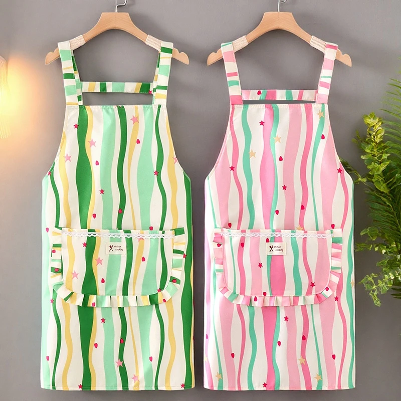 多巴胺围裙厨房家用时尚工作服餐饮上班专用个性背心围裙防水防油