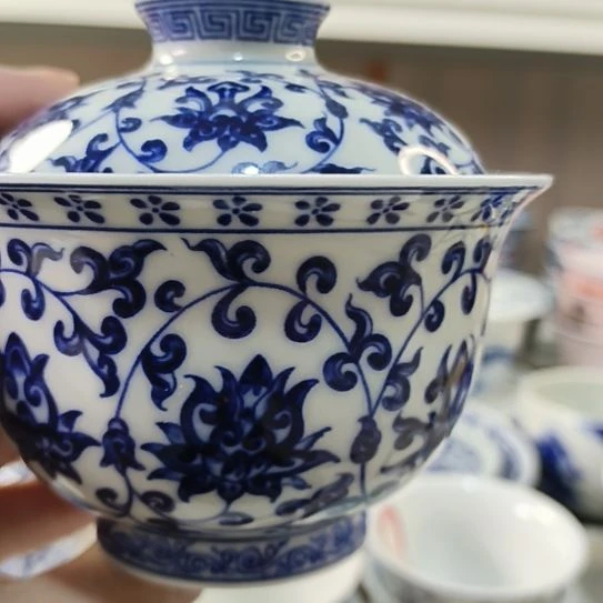 景德镇陶瓷二才盖碗