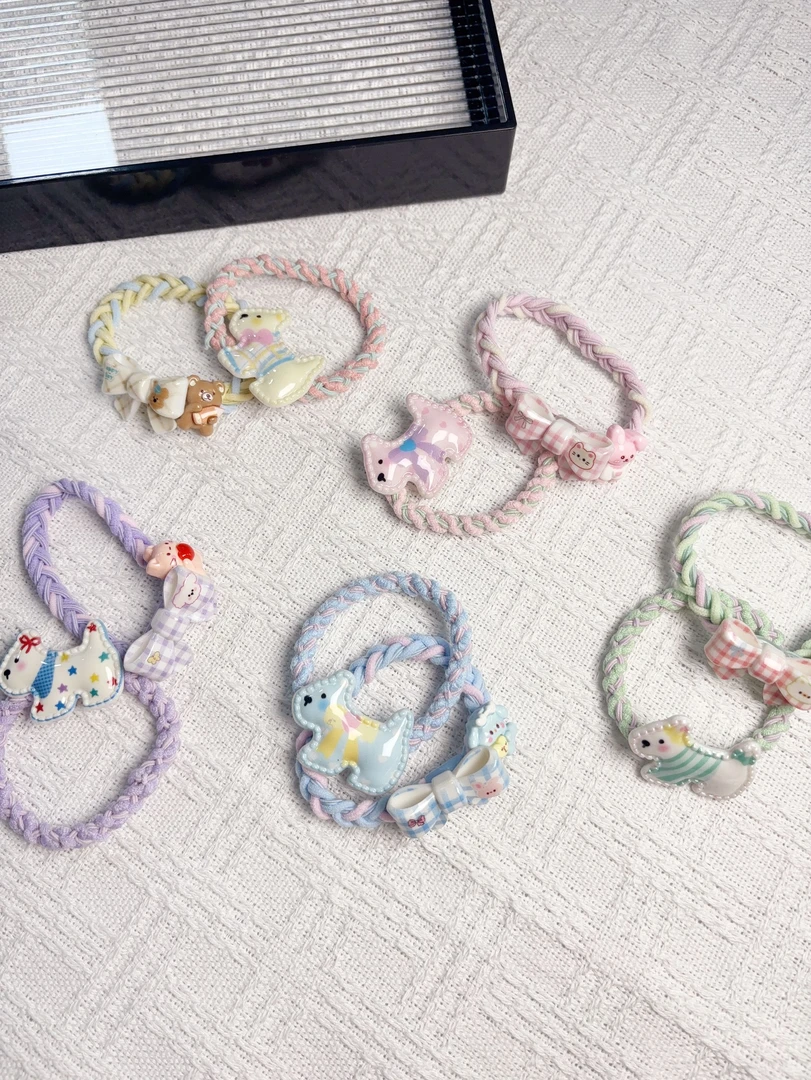 满20包邮可爱风蝴蝶结卡通狗狗发绳发饰儿童系列