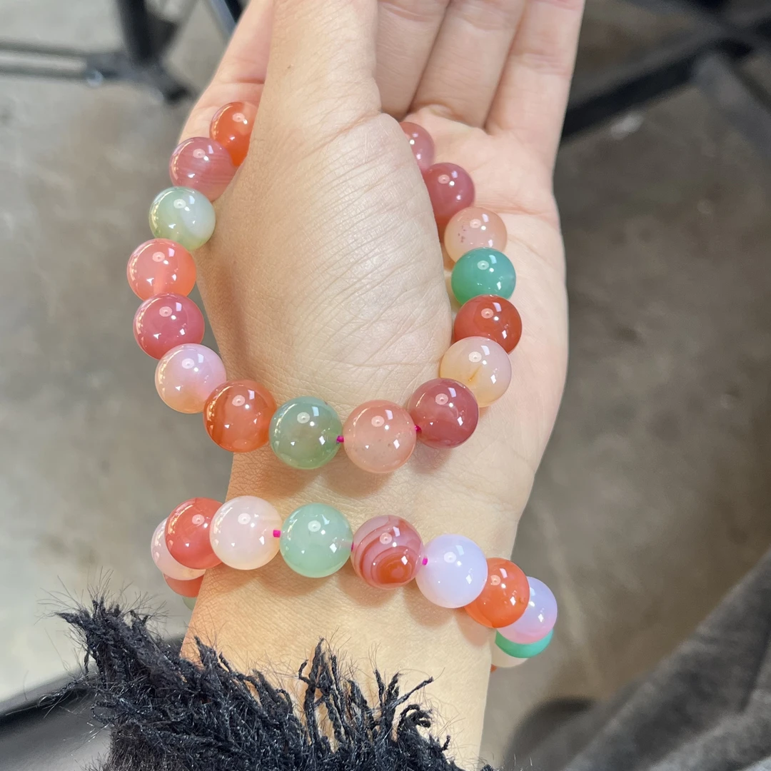 【梵东甄选】Z414-天然盐源玛瑙手串手链-多样性发其一