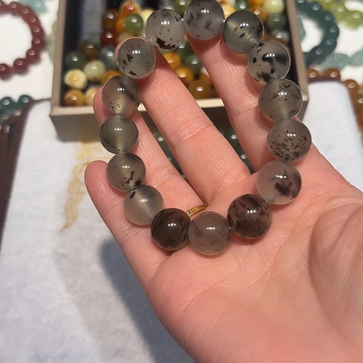 小***鱼蛇纹石玉未镶嵌手串