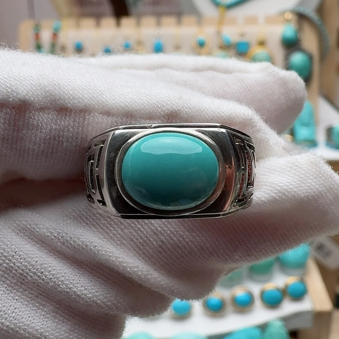 绿松石珠宝奇石银S925镶嵌