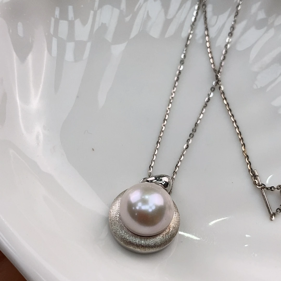 银S925镶嵌淡水珍珠颈饰
