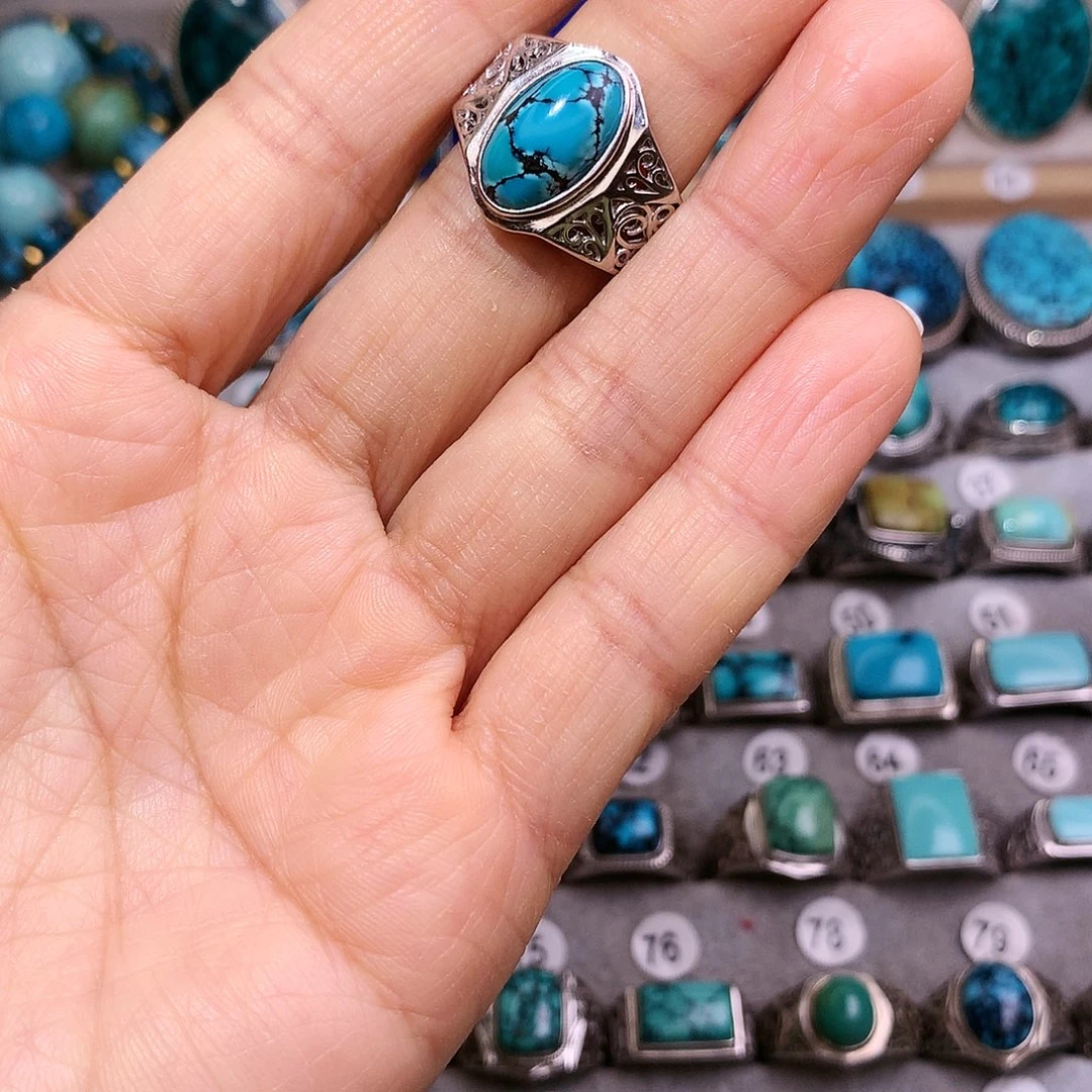 绿松石挂件银S925镶嵌宝*玛