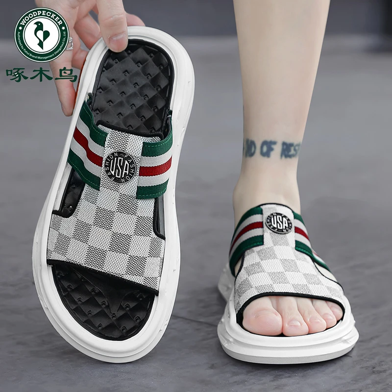 啄木鸟拖鞋男款夏季新款户外穿凉拖鞋休闲运动居家沙滩涉水拖鞋潮