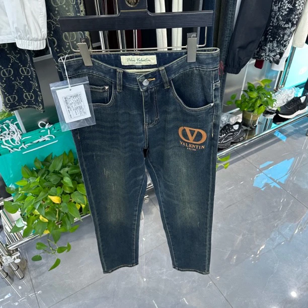 PRLUO VALENTIN秋冬新款男士轻奢直筒修身牛仔裤