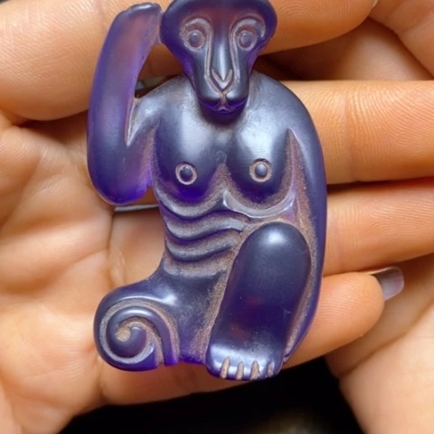 白玉菩提吊坠打***安摆件