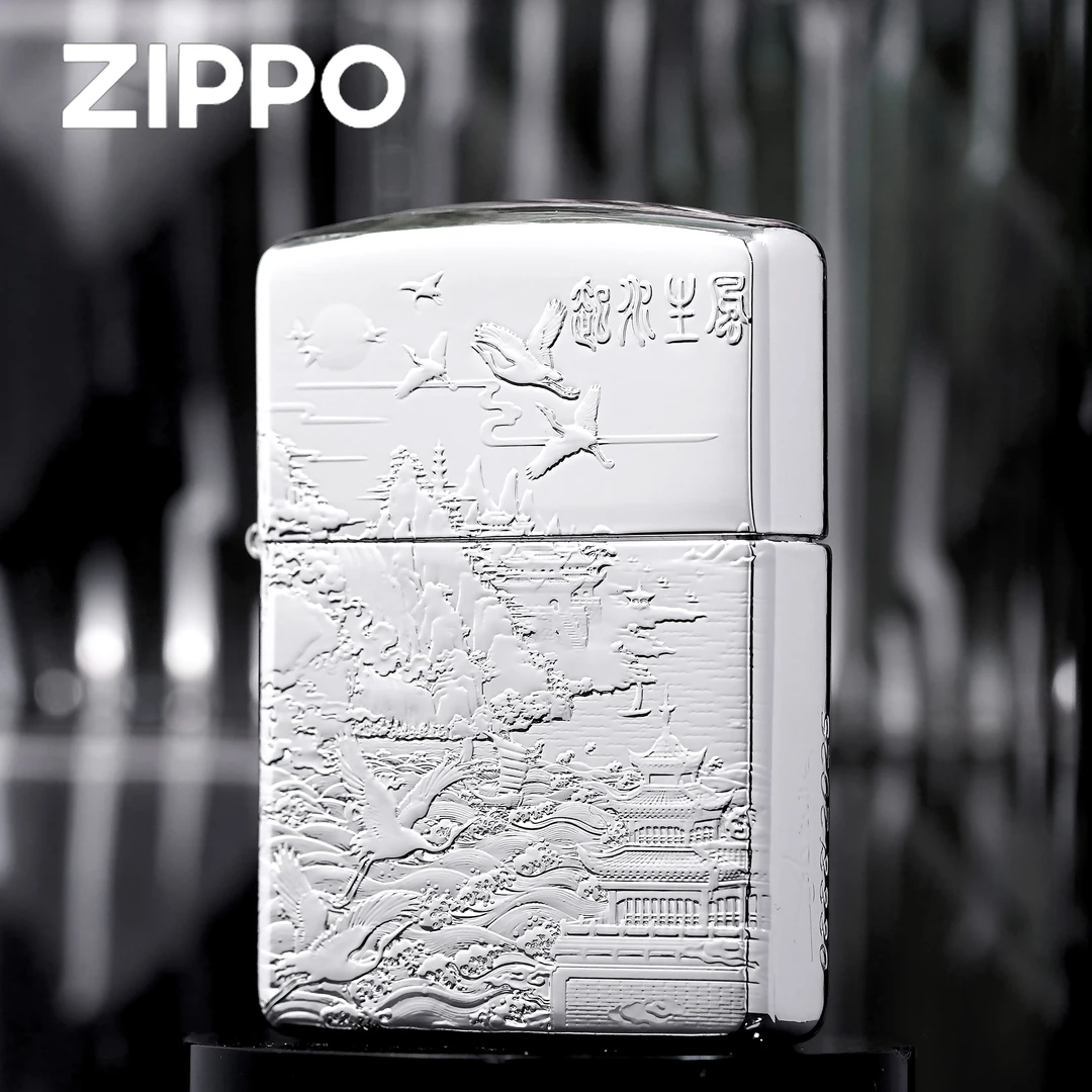 zippo打火机正品/包银盔甲风生水起双面浮雕DYJ1