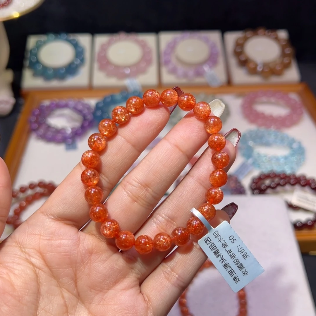 长石手串未镶嵌玲**儿金太阳7.5m m