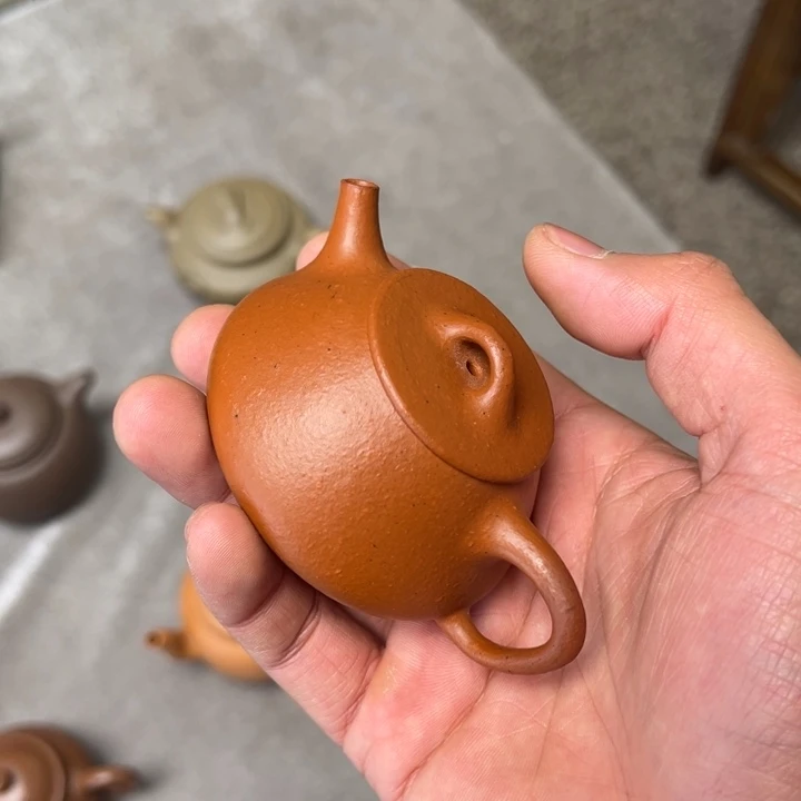 紫砂茶壶哇封釉朱泥平盖石瓢85cc