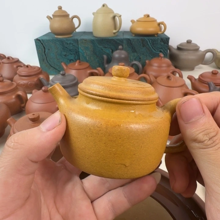 R***Q茶壶紫砂30目老宕口黄金段德钟120cc