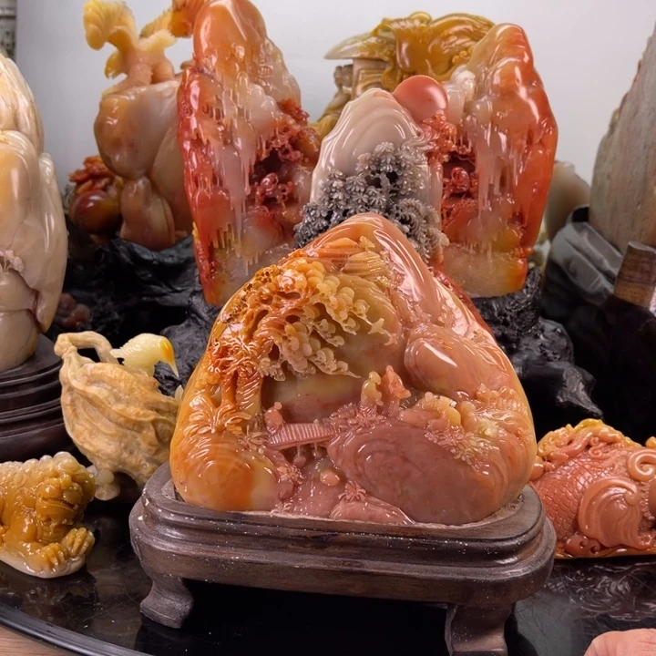 田黄石万里江山图