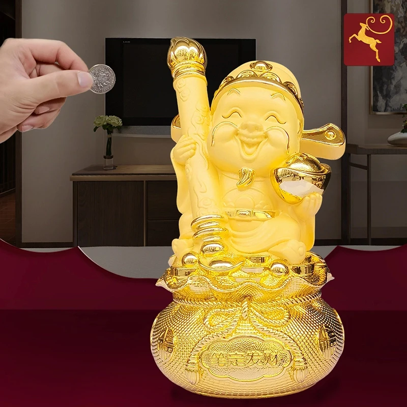 财神存钱罐2025年新款只进不出储蓄罐摆件客厅家用超大容量储蓄罐