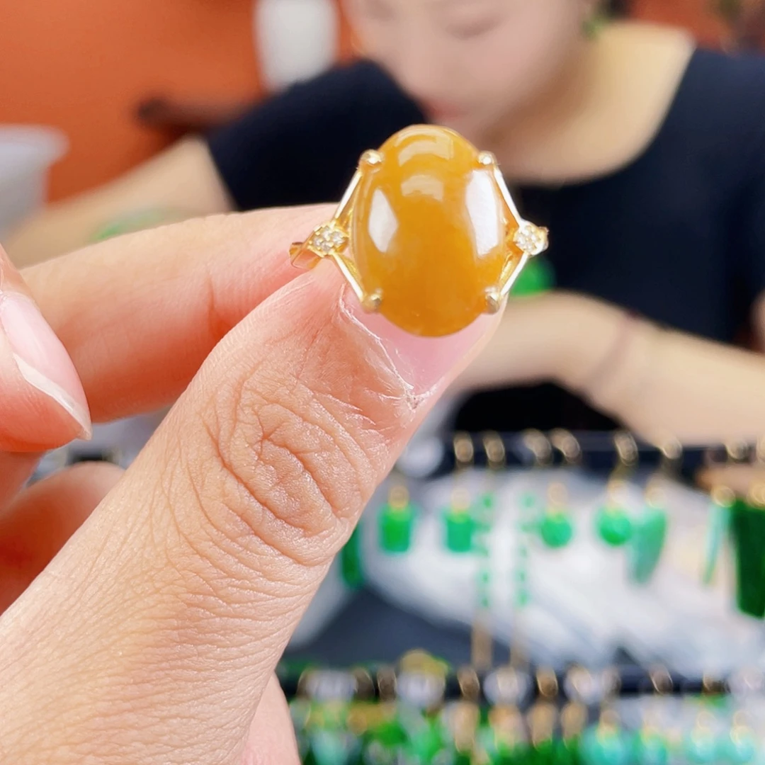 银S925镶嵌翡翠耳饰