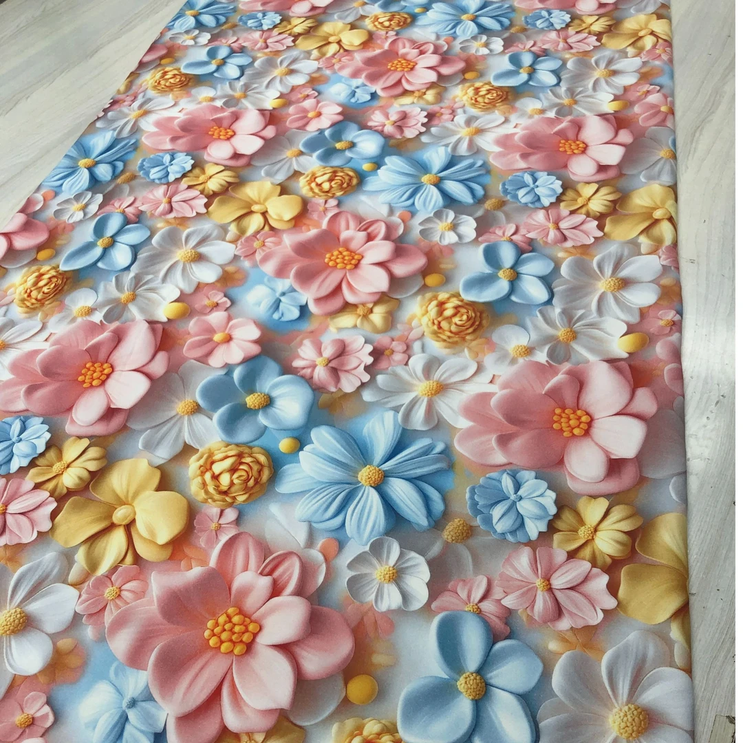 （4D印花）立方花床单精梳棉加厚面料床单布料