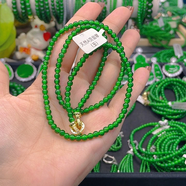 翡翠未镶嵌颈饰圆**陈圆珠项链4