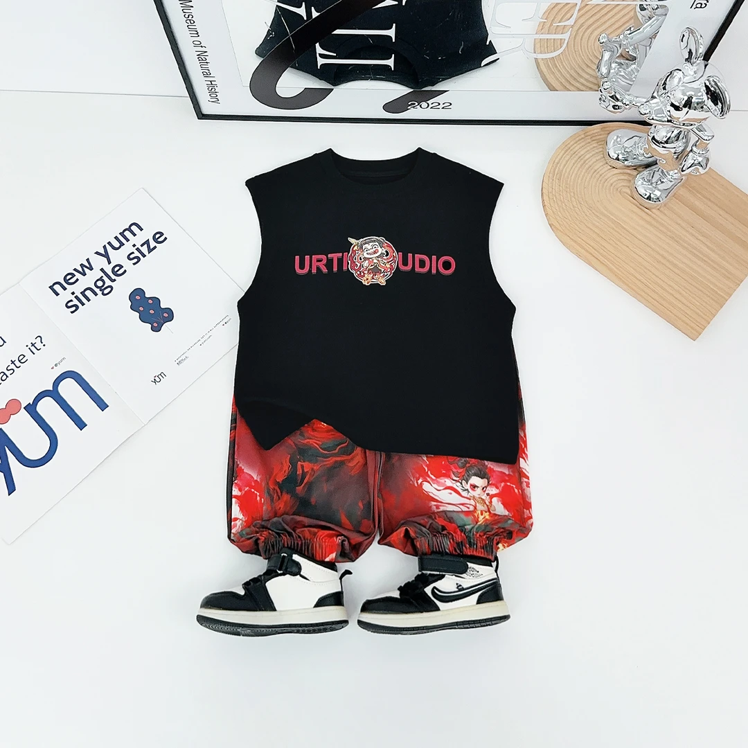 儿童夏装套装夏季2025新款男童短袖两件套 AY25610 悠悠童话童装