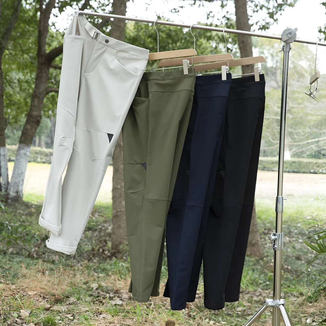 神鸭三角标！夏季新款 男士防泼水透气高弹力户外休闲运动长裤男裤