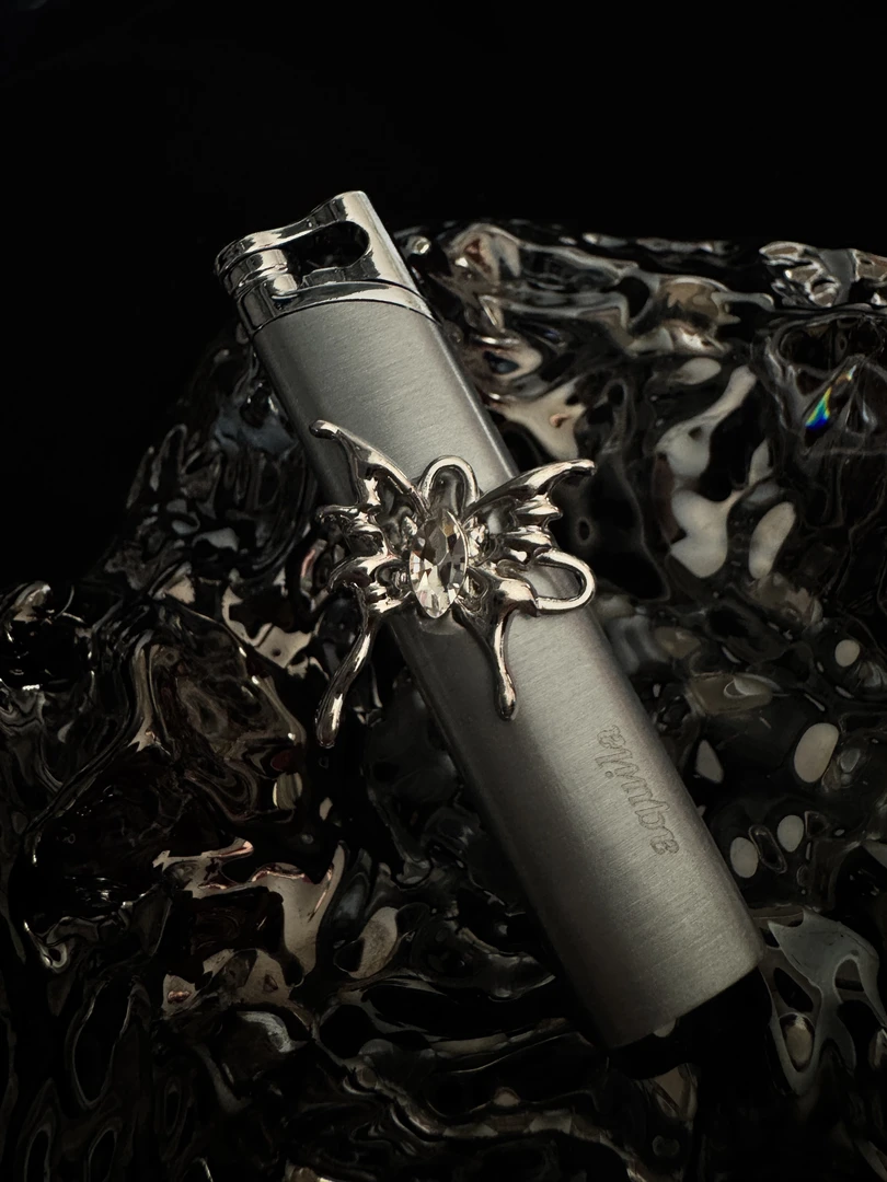 【馒头原创】“灵闪蝶”原创手作打火机防风金属火焰可充气男女礼物