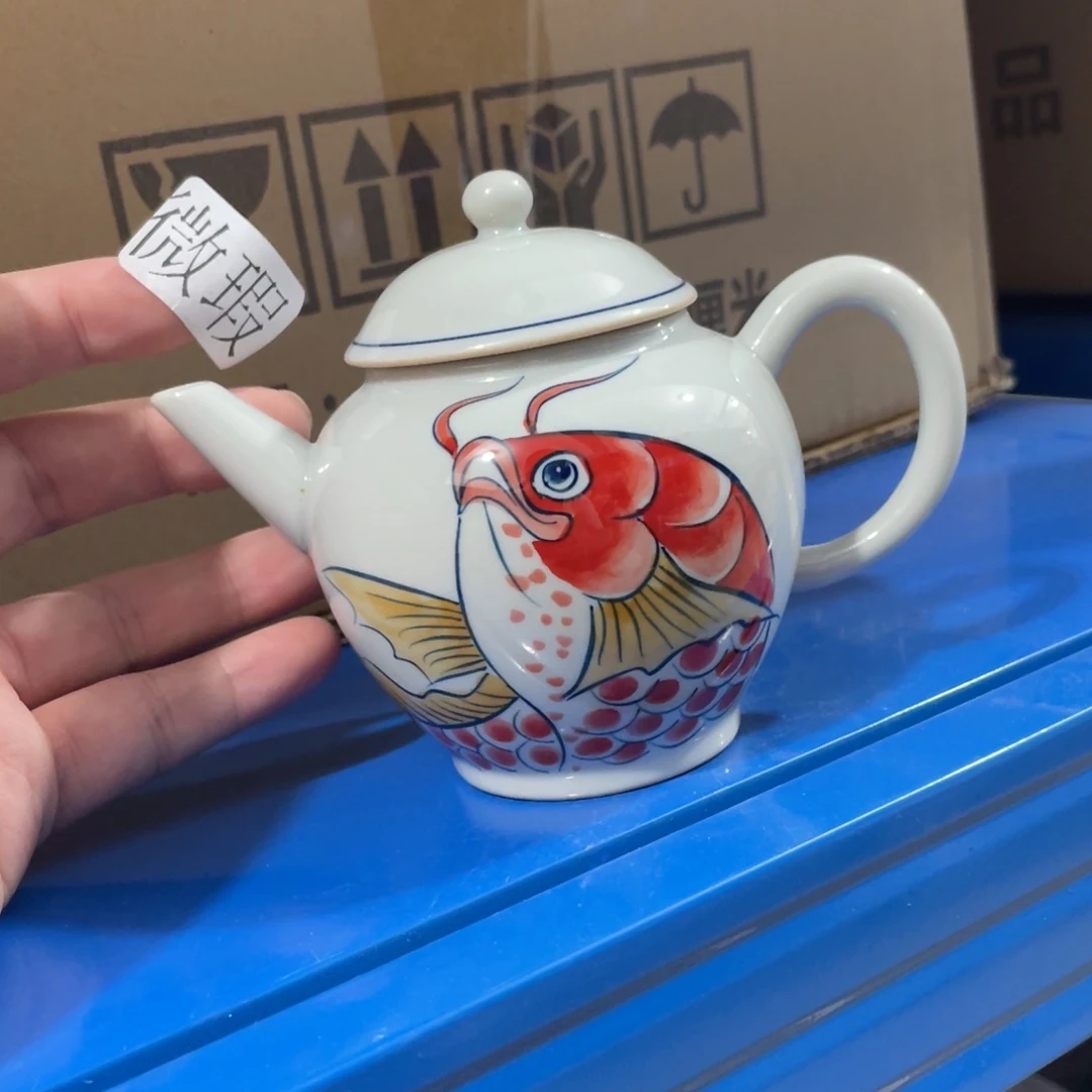 釉下手绘茶具微瑕