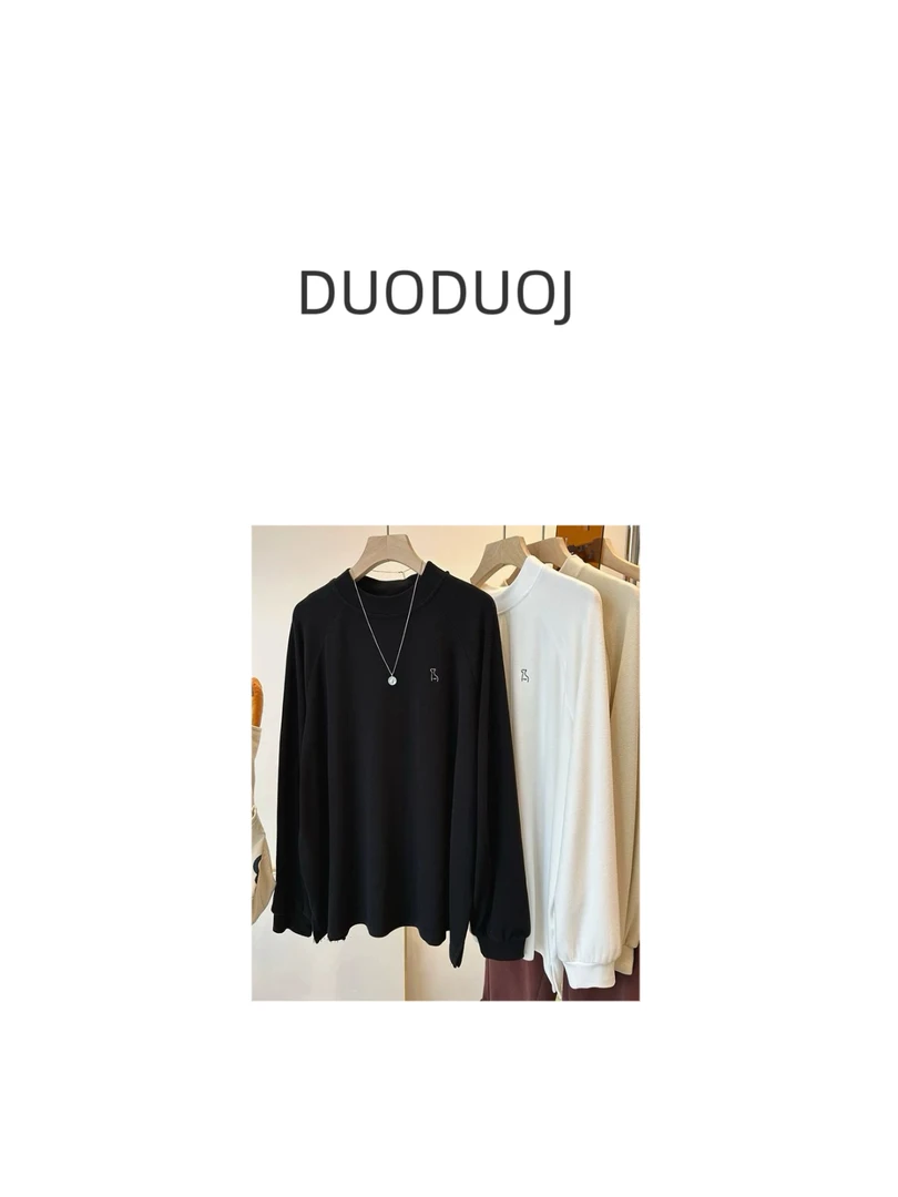 【DuoDuoJ】【小马卫衣】韩系休闲百搭长袖简约设计师纯色卫衣
