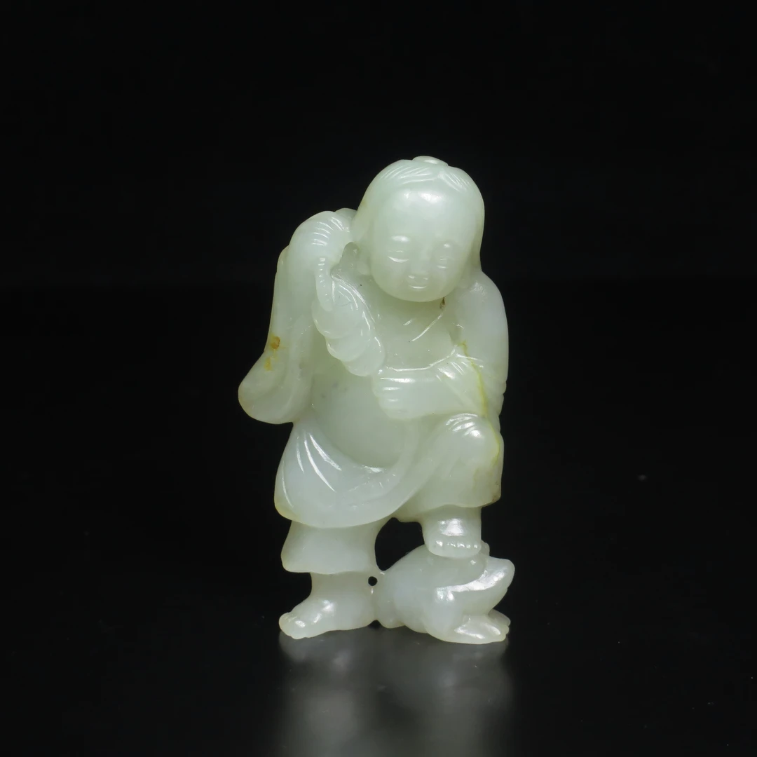 清代刘海戏蟾摆件/MZ230039/和田玉/民族文物
