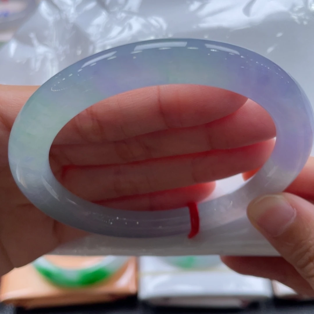 未镶嵌手镯翡翠予*春彩圆条定金