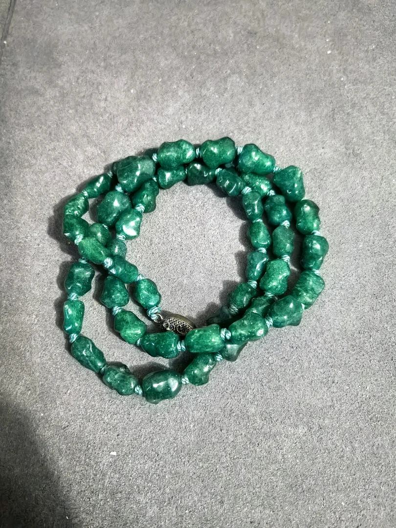 925银涤纶手链 手工编织随形珠链