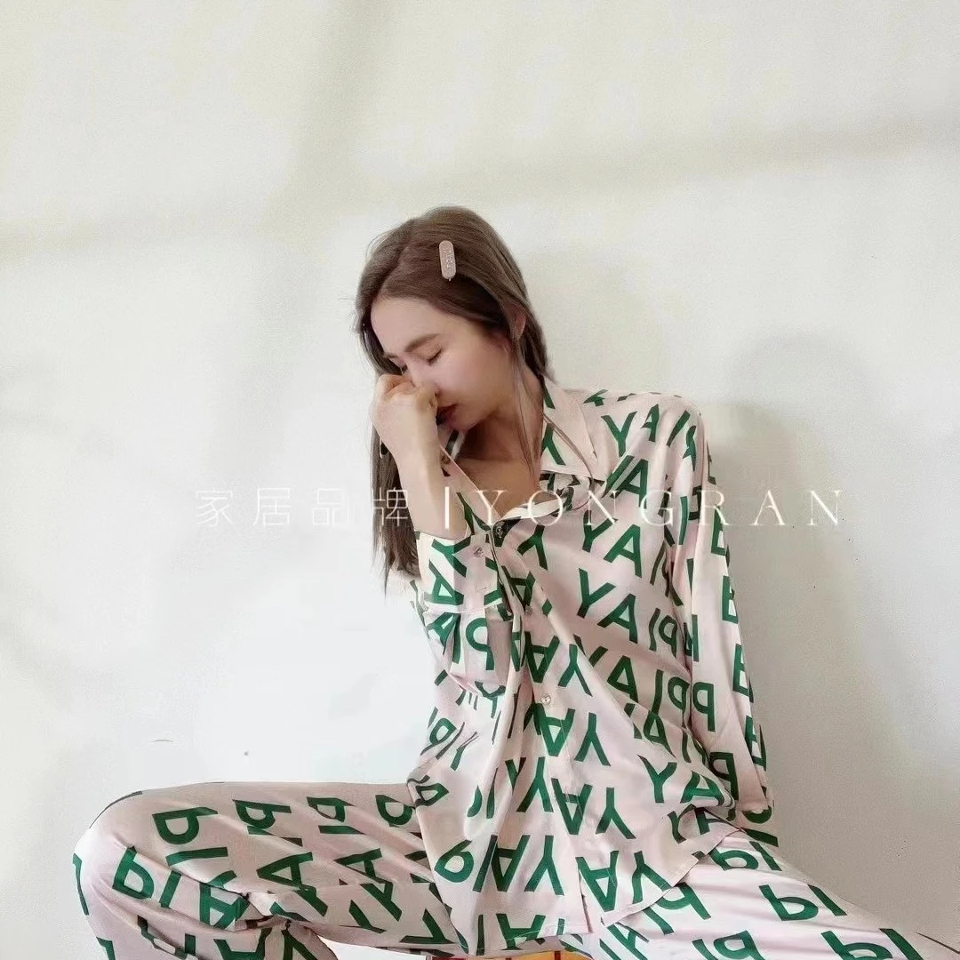 女士大字母长袖长裤家居服套装311
