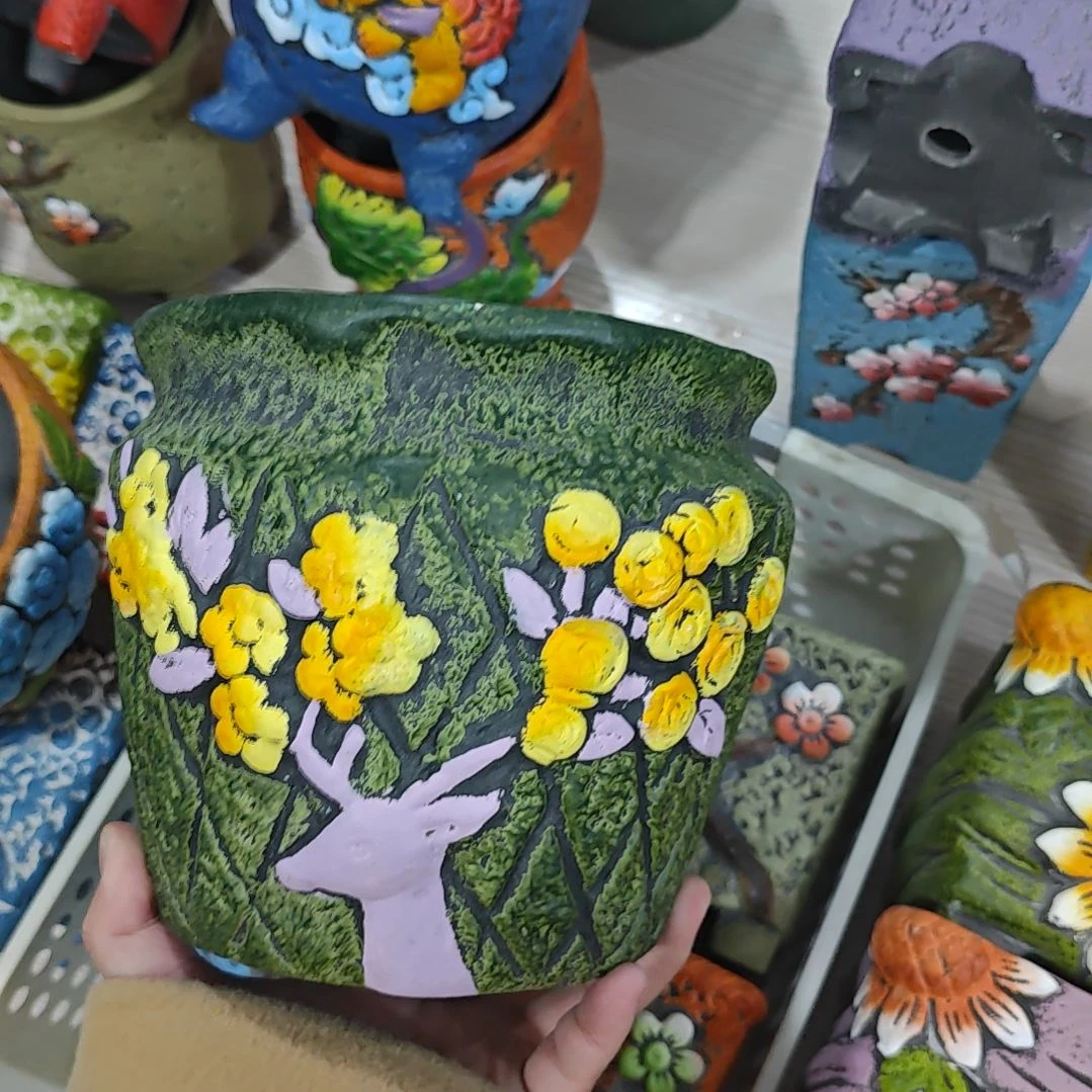 红陶吸水透气的白陶花盆凑满12发货
