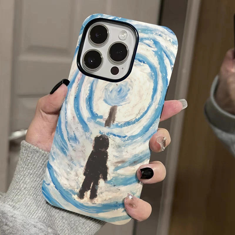 油画星空苹果16手机壳iphone15promax小米14华为13适用12艺术oppo