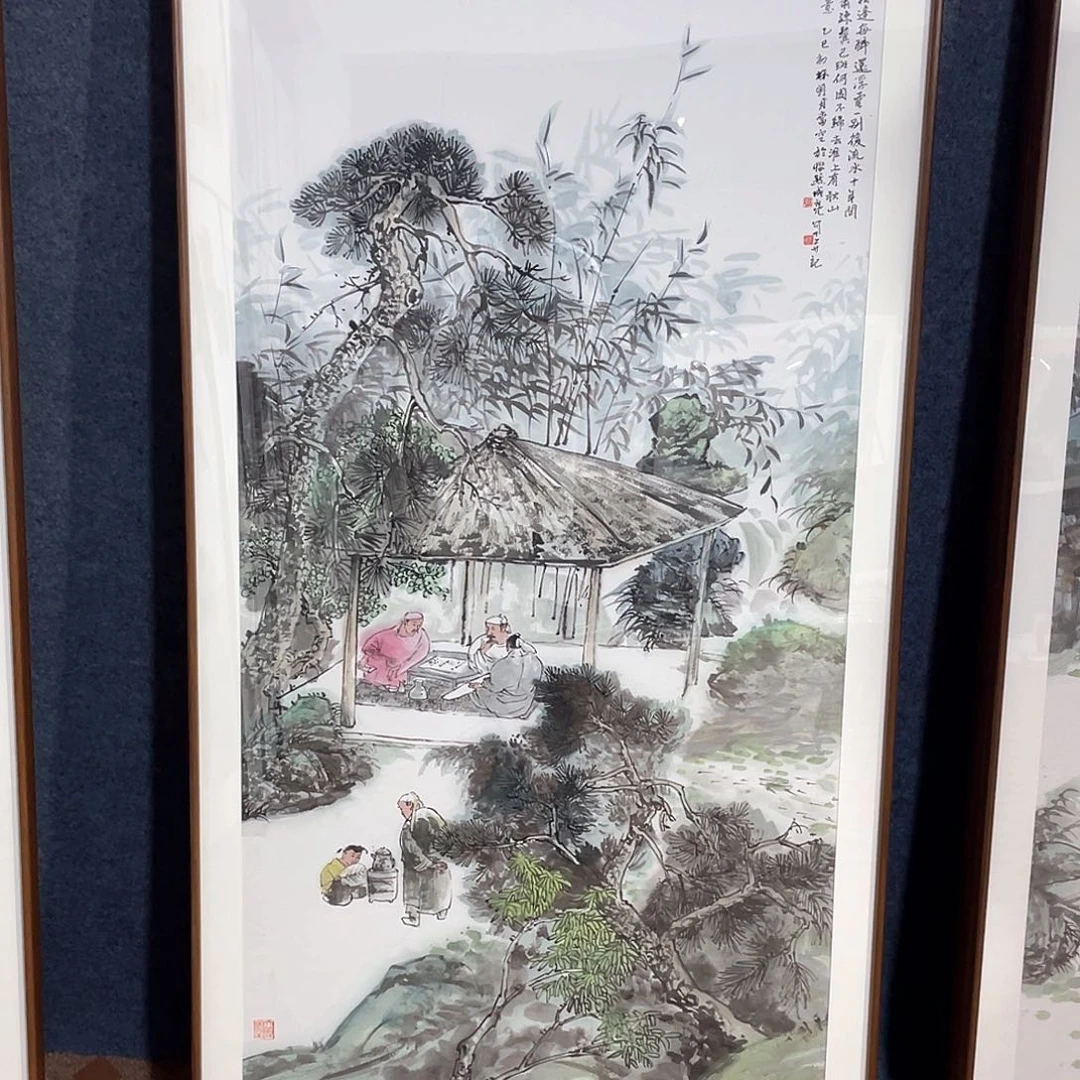 国画手绘画作品带框80/160