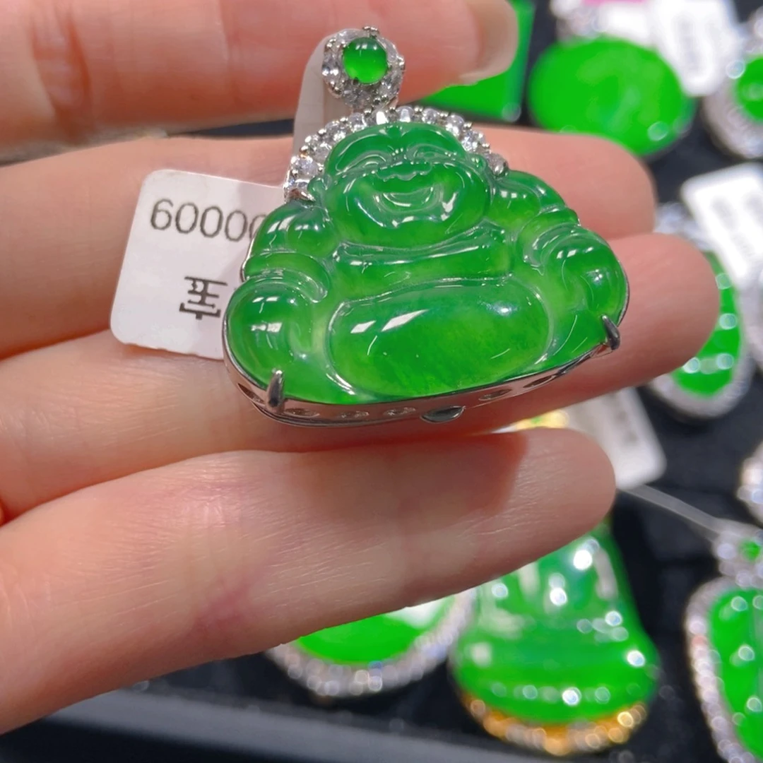 翡翠吊坠(不含链)银S925镶嵌