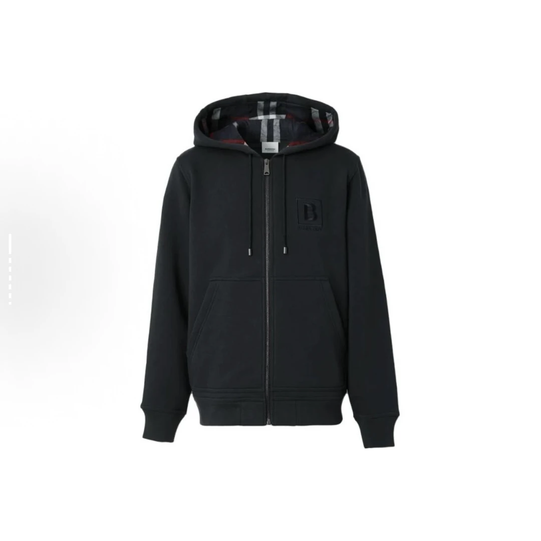 99新 BURBERRY/博柏利 刺绣格纹连帽夹克/XXL码/WL1701