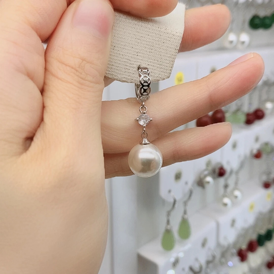 925银12毫米白貝珠